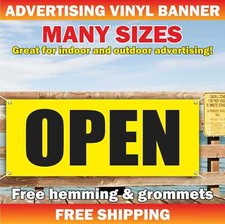 OPEN Advertising Banner Vinyl Mesh Sign Alternative Store Grand Opening Welcome