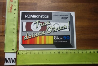 Alter Aufkleber Musik HiFi Audio Tape Autoradio Du Pont PDMagnetics 500 Crolyn