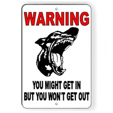Dog Will Bite Beware Of Dog Metal Sign 8" x 12" Security Attack Keep Out Warning
