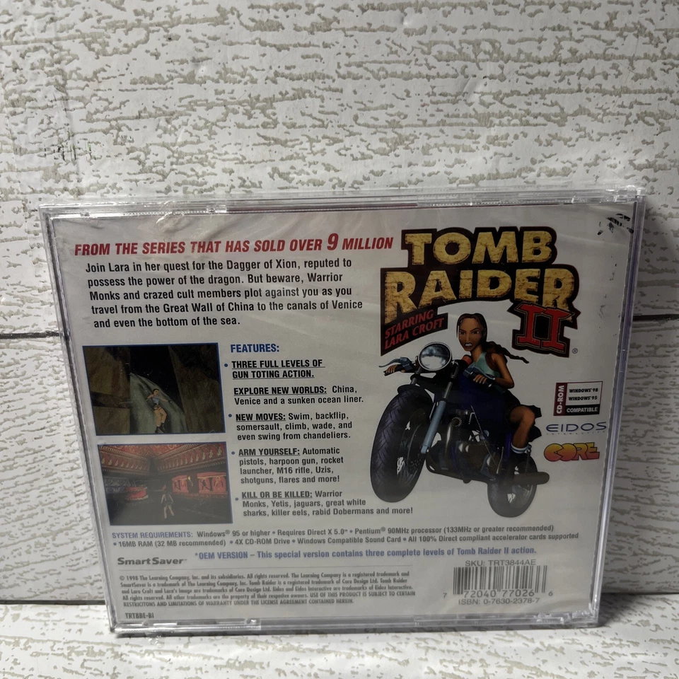 Tomb raider 2 PC Sealed Case Special Edition Windows 95 & 98 OEM Version New - Image 2 of 4