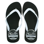 MENS URBAN BEACH SAHARA BLACK WHITE TOE POST FLIP FLOPS BEACH SANDALS
