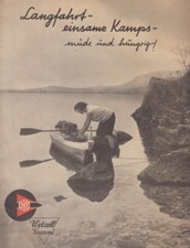 "Langfahrt - einsame Kamps" - Werzell Gummi Katalog um 1930 - Wassersport / Kanu