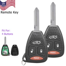 2 For 2006 2007 Dodge Charger Keyless Entry Remote Car Key Fob KOBDT04A 4Button