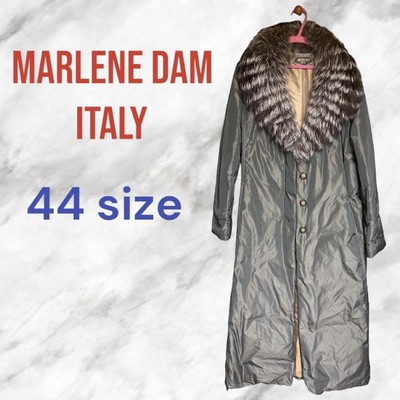Marlene Dam Italy Long Coat Fox Outerwear size XL-/Japan FedEx | eBay