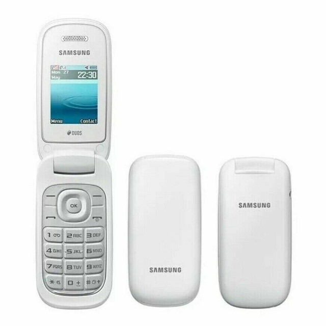 Samsung E1272 Unlocked Dual SIM Basic Flip Keypad Mobile Phone White 2g
