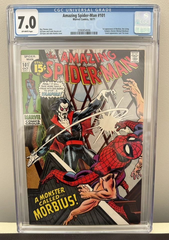 Amazing Spider-Man #101 CGC 7.0 Off-White Pages Marvel 1st Appearance Of Morbius