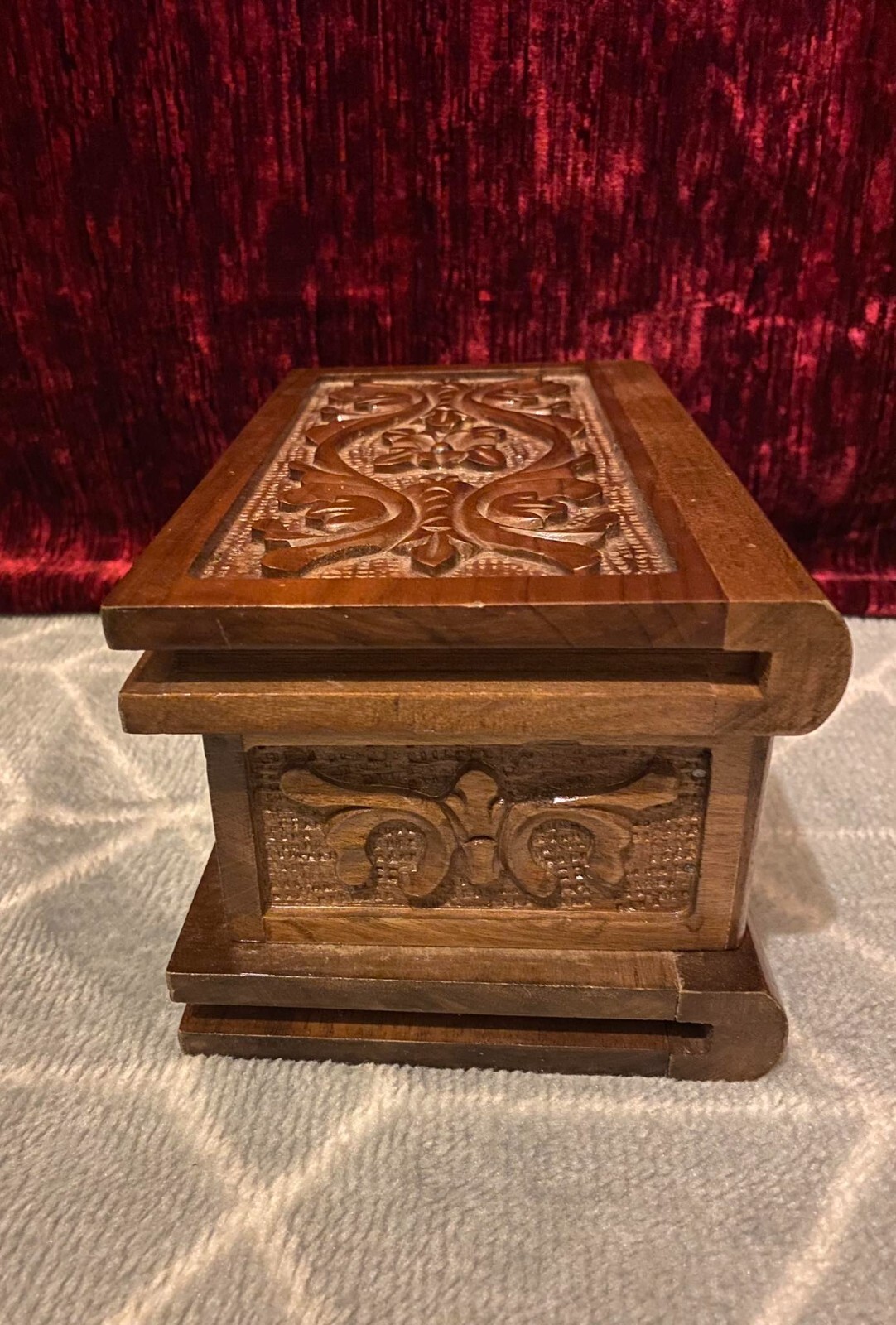 Wooden Carved Box Handmade Wooden Box eBay