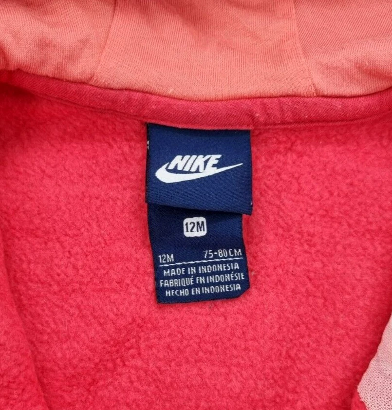 SACAI Nike blusa con cappuccio zip felpa con cappuccio per bambina taglia 80 (12 mesi)