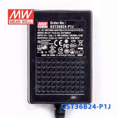 MEAN WELL GST36B24-P1J 24V 1.5A AC/DC Power Adapter - Industrial Grade Power Supply With 3-Year Warranty