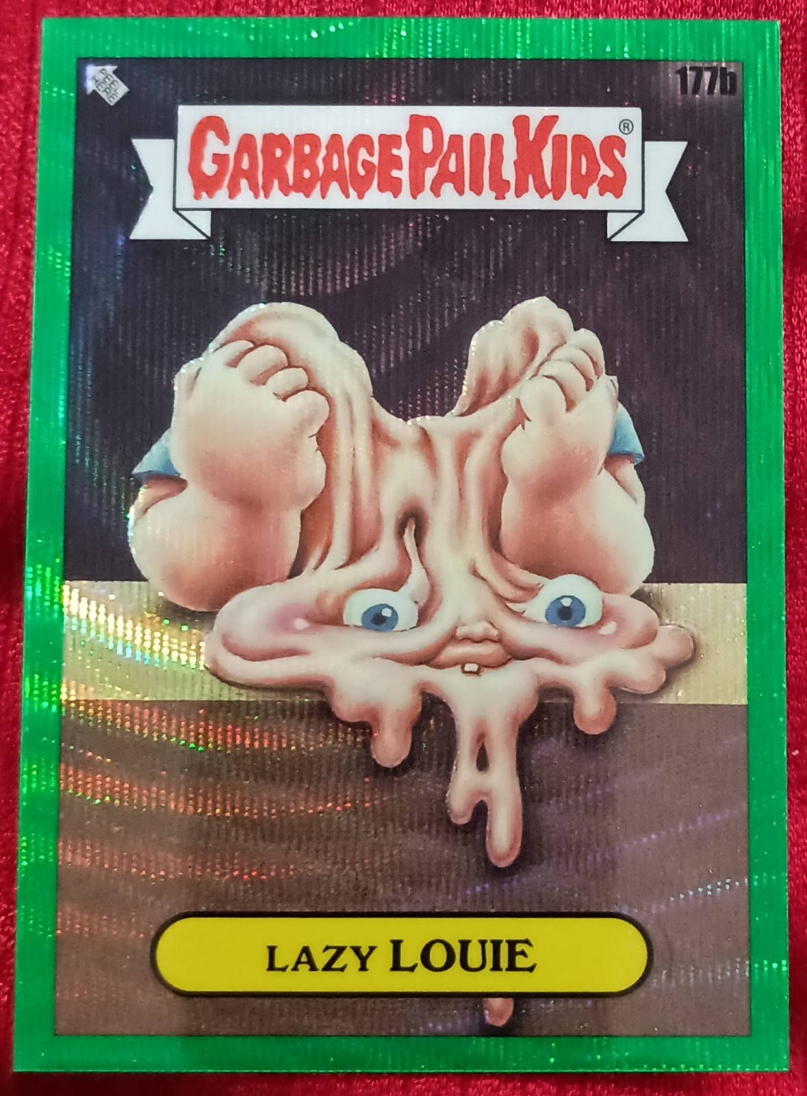 2023 Garbage Pail Kids Lazy Louie Green Wave Refractor 84/299