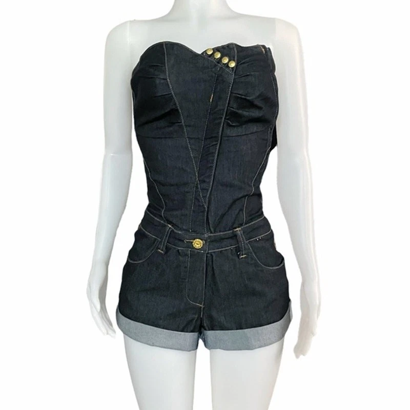 RARO! Mameluco corto vintage Baby Phat Denim Foto 2 de 4