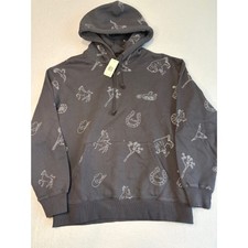 Levi's Relaxed Graphic Hoodie Western AOP Phantom Medium Front Pocket NWT 64.50