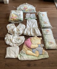 Vintage 1994 Classic Winnie The Pooh LARGE LOT OF 11 Comforter Bumper Sheet Etc