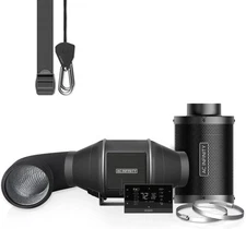 AC Infinity Air Filtration PRO Kit 4”, AI Controller with 4-Inch PRO, Black 