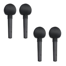 Geesatis 4 pcs 4/4 Violin Tuning Pegs Fiddle Black Ebony Wood A, black