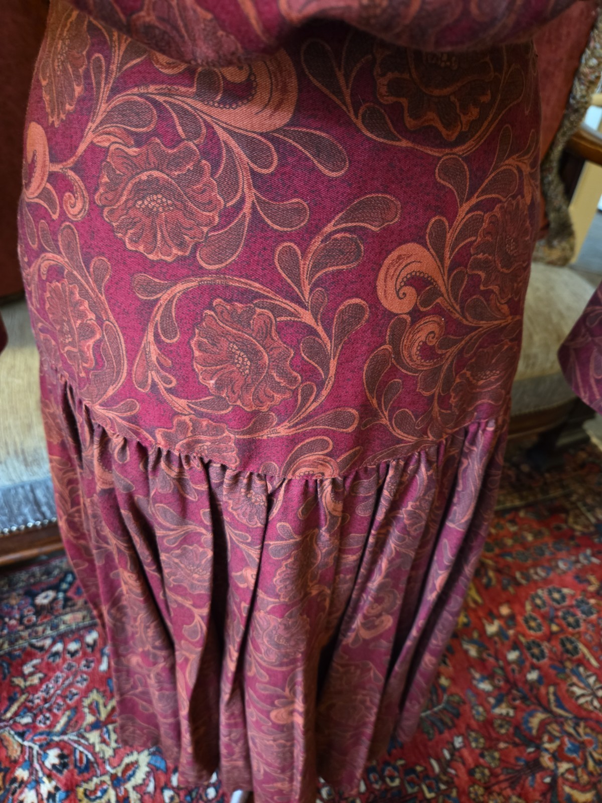 Hairston & Roberson Ropa Western Skirt & Blouse Sterling Buttons Sz S 1990's VTG image 9