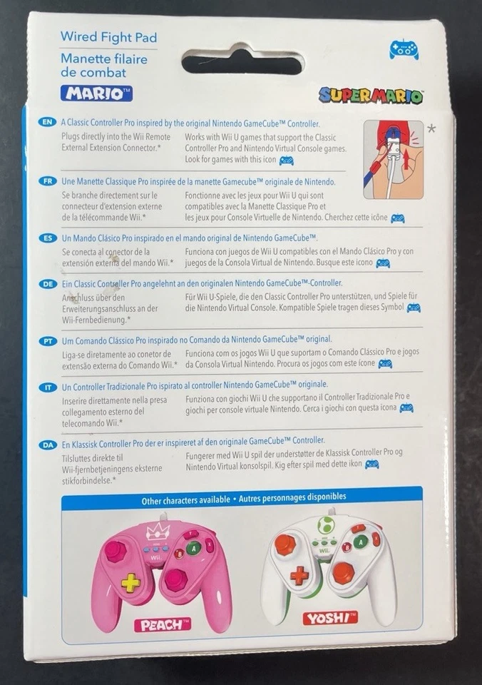 Official Nintendo Wii U WIRED Fight Pad [ Mario Red ] NEW - Image 2 of 4