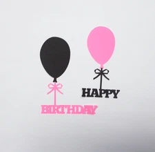 Die Cut Word Balloons  Hot pink n black  Scrapbooking Cardstockk