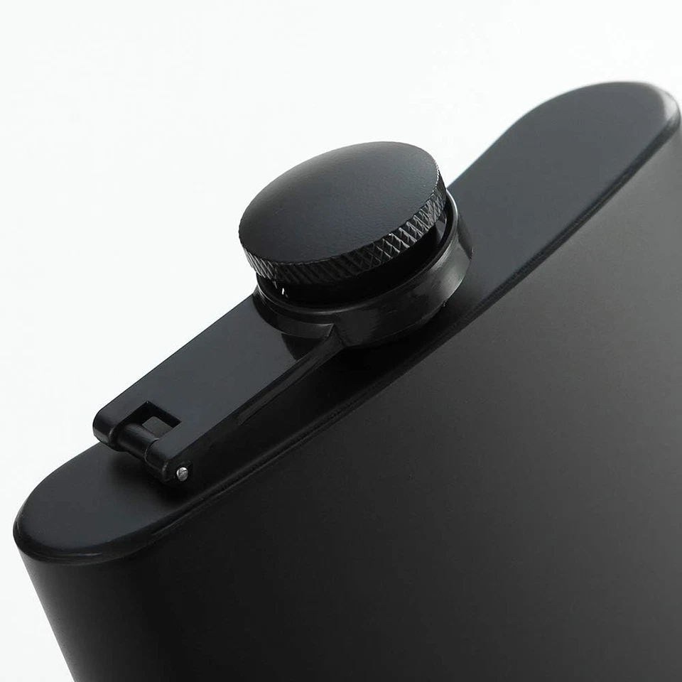 Frasco de cadera negro mate YWQ 8 OZ acero inoxidable a prueba de fugas con embudo gran regalo Foto 4 de 4