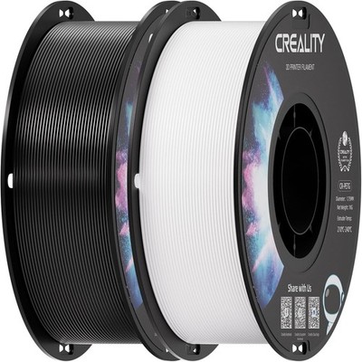 Creality 2 kg Black & White PETG 1.75mm Filament, 3D Printer Filament Bundle, Ex