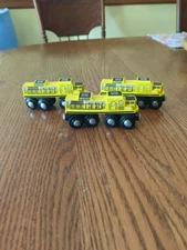 Maxim Enterprises Wooden Magnetic  Lot Of 3 Yellow Train Car