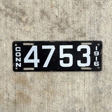 1916 Connecticut Porcelain Motorcycle License Plate Vintage Auto Tag Garage 4753