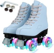 Women's Roller Skates PU Leather High-top Roller Skate Four-Wheel Roller Skate