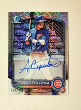 Angel Cepeda 2025 1st Bowman Chrome AUTO CHOICE REFRACTOR 130/150 Cubs Raw RC V6
