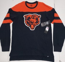 Men's '47 Brand Chicago Bears Logo Long Sleeve Rugby Shirt Size Medium