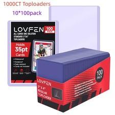 Lovfen 1000ct Regular 3x4 Toploaders For 35pt Sports Trading Cards 10100pack