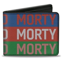 Bi-Fold Wallet Rick And Morty Text Stripe Multi Color (Us Import)