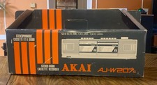 Vintage Akai AJ-W207 AM/FM Double Cassette Boombox   Original Box And Packaging