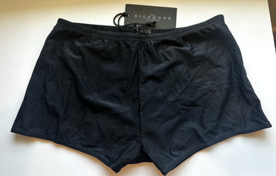John Richmond Mens Tattoo Print Square Cut Bathing Suit SZ 50 Black NEW w Tags