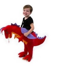 Dragon Halloween Costume 3T/4T Rider Step In Red Stuffed Plush Unisex Toddler