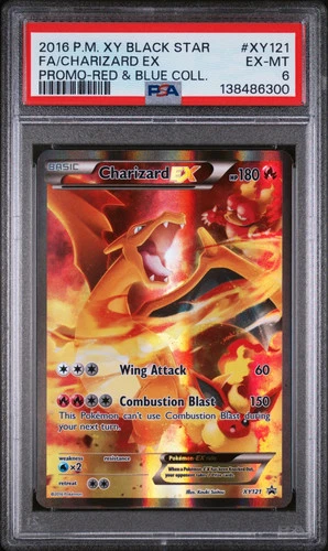 2016 Pokemon Xy Black Star Promo Charizard EX Fa Red & Blue Coll. PSA 6 #XY121