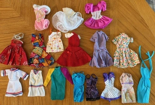 Vintage Lot of 17 Barbie Doll Dresses Retro Most Handmade Great Condition