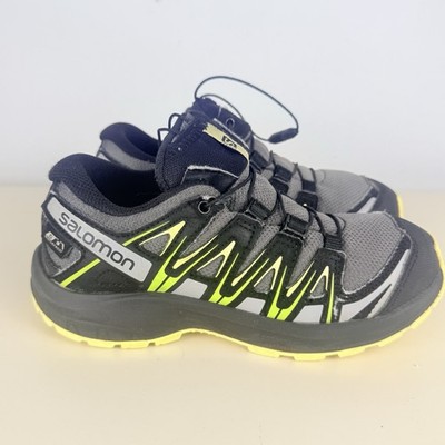 Salomon XA Pro 3D CSWP J Kids Trail Running Shoes Size 1 Gargoyle Black Charlock