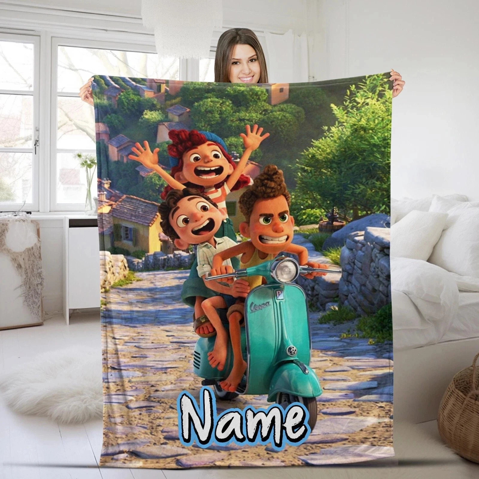 Personalized Disney Pixar Fleece Blanket, Custom Name Alberto Scorfano