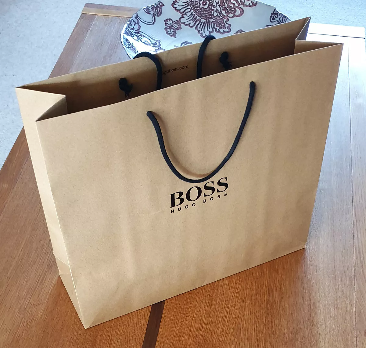 Hugo Boss Gift Bag Paper Medium 40 x 35 x 12cm Brown Genuine Brand
