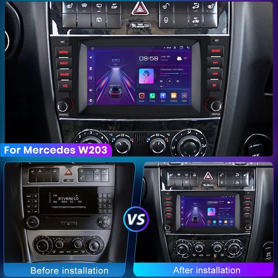 For Mercedes Benz CLK280 CLK500 C230 C240 C320 Car Stereo Radio Android GPS Navi Foto 3 de 4