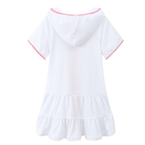 Little Girls Swim Cover Up Swimsuit Zip Up Hooded Bathrobe Absorbent Beach Dress - Picture 33 of 81