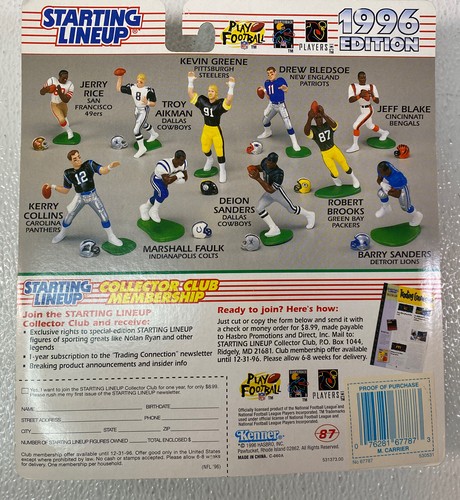 1996 MARK CARRIER - VTG Starting Lineup Football Figure - CAROLINA PANTHERS - Picture 2 of 5