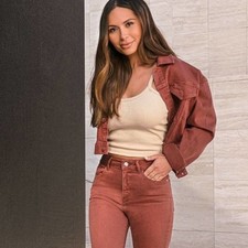 Dl1961 X Marianna Hewitt Annie Relaxed Vintage Ultra Cropped Denim Jacket Medium