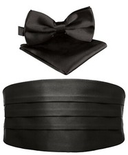 Kummerbund 3er Set Sch&auml;rpe + Fliege und Einstecktuch Frack Bauchbinde 7 Farben