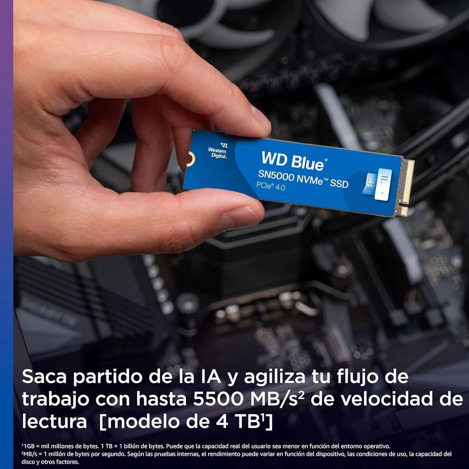 WD 4TB Blue SN5000 NVMe Internal Solid State Drive SSD WDS400T4B0E - Image 3 of 4