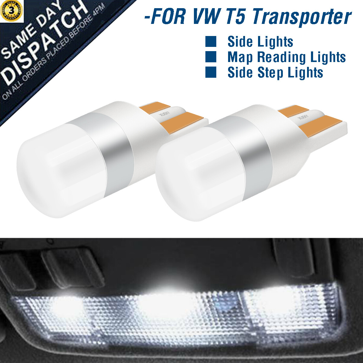 T5 T5.1 T6 Transporter Side Step Led Light Interior Bulb Bright White