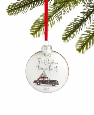 New Macy's Holiday Lane New York 2020 Glass Christmas Ornament
