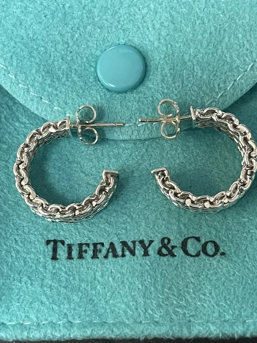 Tiffany mesh hoop earrings deals