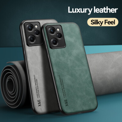 For Xiaomi Poco X5 Pro, Luxury Business Retro Leather Soft Magnetic Case Cover