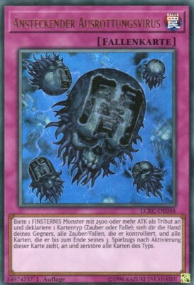 yugioh 1x Ansteckender Ausrottungsvirus LCKC-DE48 ULTRA RARE 1AUFLAGE DEUTSCH
